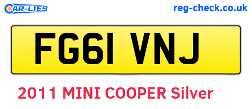 FG61VNJ are the vehicle registration plates.