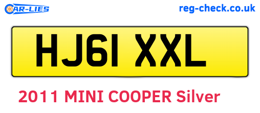 HJ61XXL are the vehicle registration plates.