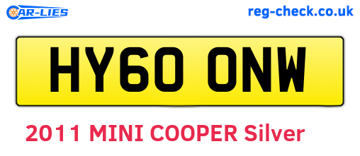 HY60ONW are the vehicle registration plates.