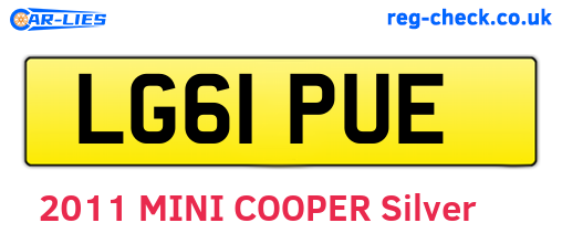 LG61PUE are the vehicle registration plates.