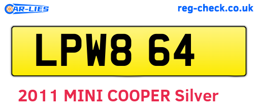 LPW864 are the vehicle registration plates.