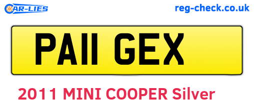 PA11GEX are the vehicle registration plates.
