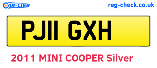 PJ11GXH are the vehicle registration plates.