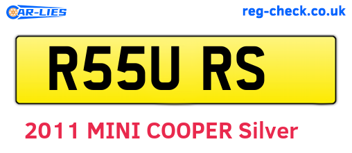 R55URS are the vehicle registration plates.