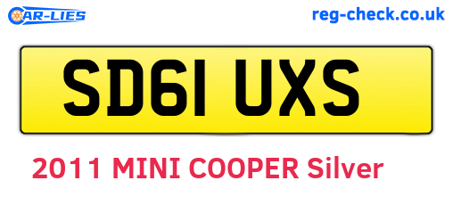 SD61UXS are the vehicle registration plates.