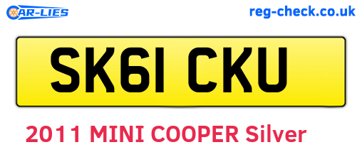 SK61CKU are the vehicle registration plates.