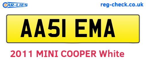 AA51EMA are the vehicle registration plates.