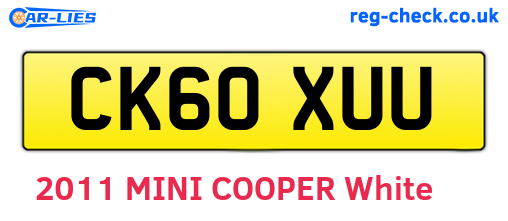 CK60XUU are the vehicle registration plates.