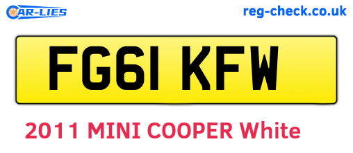 FG61KFW are the vehicle registration plates.