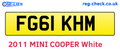 FG61KHM are the vehicle registration plates.