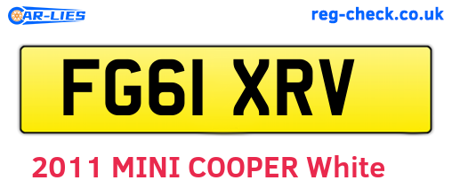 FG61XRV are the vehicle registration plates.