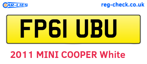 FP61UBU are the vehicle registration plates.