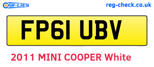 FP61UBV are the vehicle registration plates.