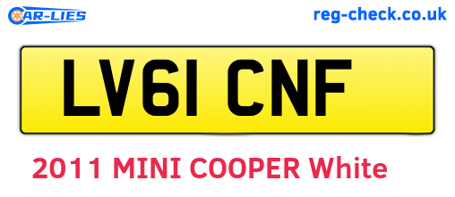 LV61CNF are the vehicle registration plates.