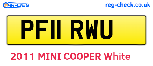 PF11RWU are the vehicle registration plates.