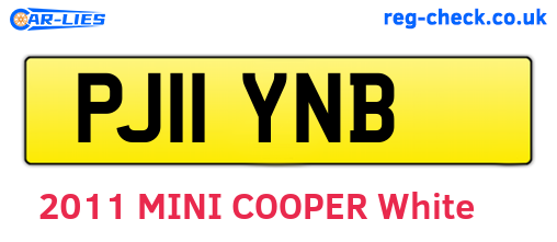 PJ11YNB are the vehicle registration plates.