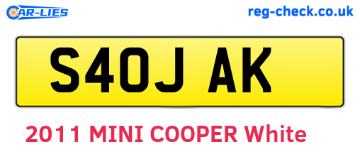 S40JAK are the vehicle registration plates.