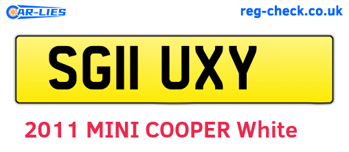 SG11UXY are the vehicle registration plates.