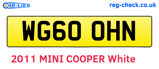 WG60OHN are the vehicle registration plates.