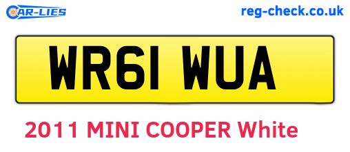 WR61WUA are the vehicle registration plates.