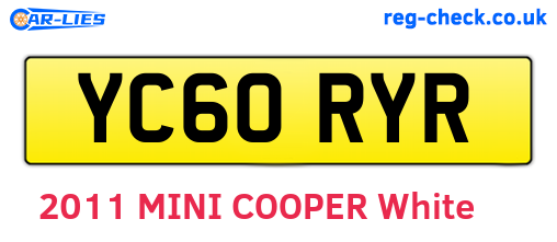 YC60RYR are the vehicle registration plates.