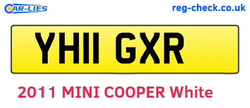 YH11GXR are the vehicle registration plates.