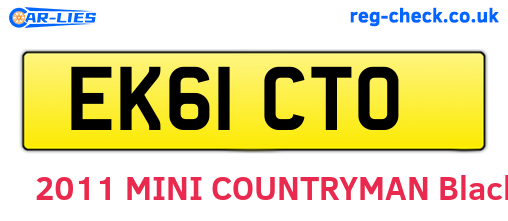 EK61CTO are the vehicle registration plates.