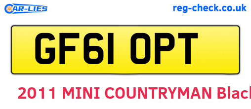 GF61OPT are the vehicle registration plates.