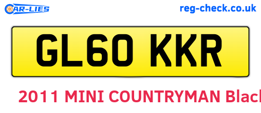 GL60KKR are the vehicle registration plates.
