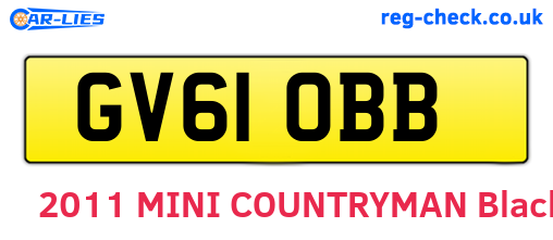 GV61OBB are the vehicle registration plates.