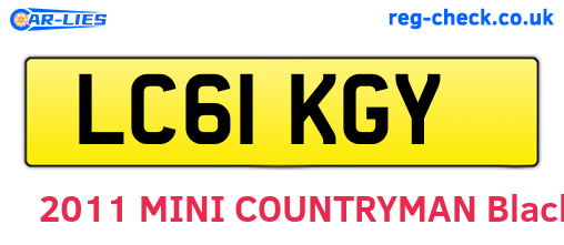 LC61KGY are the vehicle registration plates.