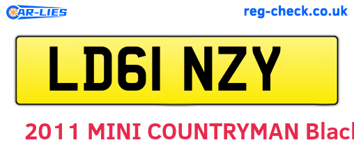 LD61NZY are the vehicle registration plates.