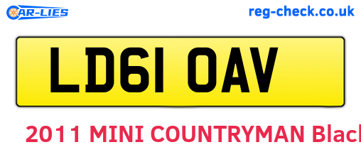 LD61OAV are the vehicle registration plates.