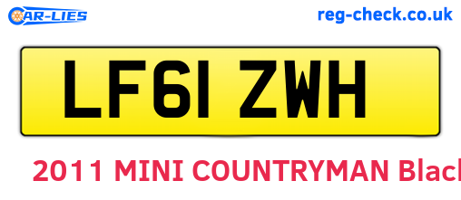 LF61ZWH are the vehicle registration plates.