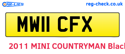 MW11CFX are the vehicle registration plates.