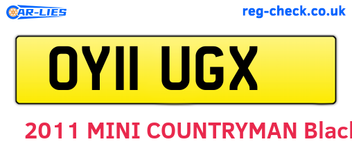 OY11UGX are the vehicle registration plates.