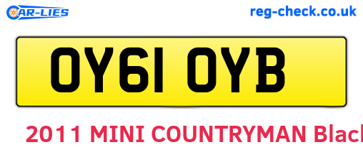 OY61OYB are the vehicle registration plates.