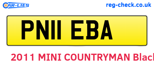 PN11EBA are the vehicle registration plates.