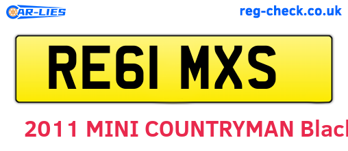 RE61MXS are the vehicle registration plates.