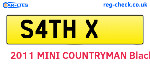 S4THX are the vehicle registration plates.