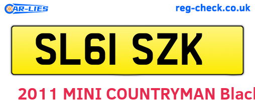 SL61SZK are the vehicle registration plates.