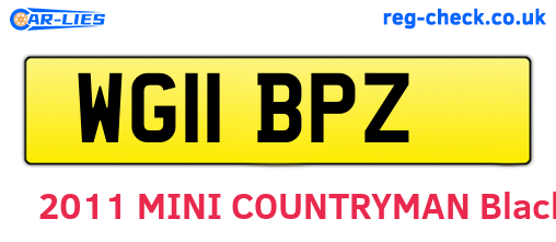 WG11BPZ are the vehicle registration plates.