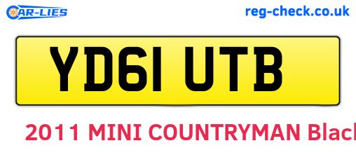 YD61UTB are the vehicle registration plates.