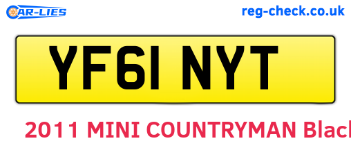 YF61NYT are the vehicle registration plates.
