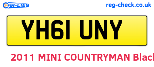 YH61UNY are the vehicle registration plates.