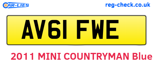AV61FWE are the vehicle registration plates.