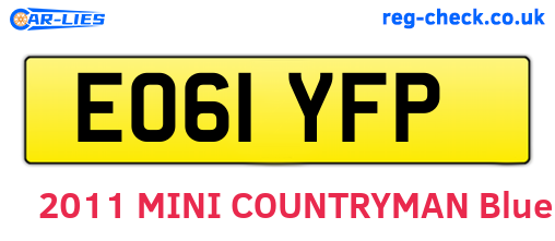 EO61YFP are the vehicle registration plates.