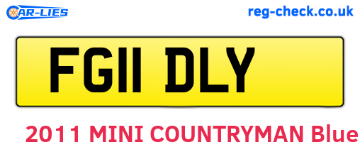 FG11DLY are the vehicle registration plates.