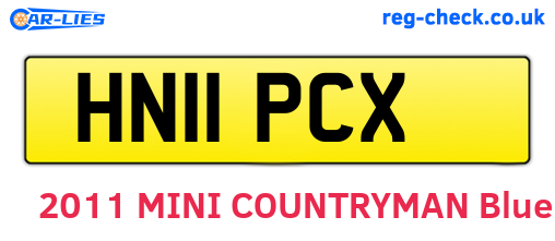 HN11PCX are the vehicle registration plates.