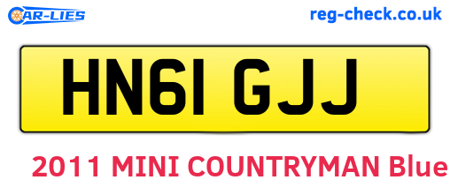HN61GJJ are the vehicle registration plates.